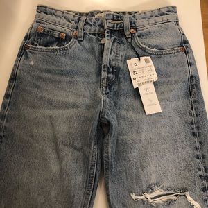 Size 00 Zara Mid Rise Straight Leg Jeans